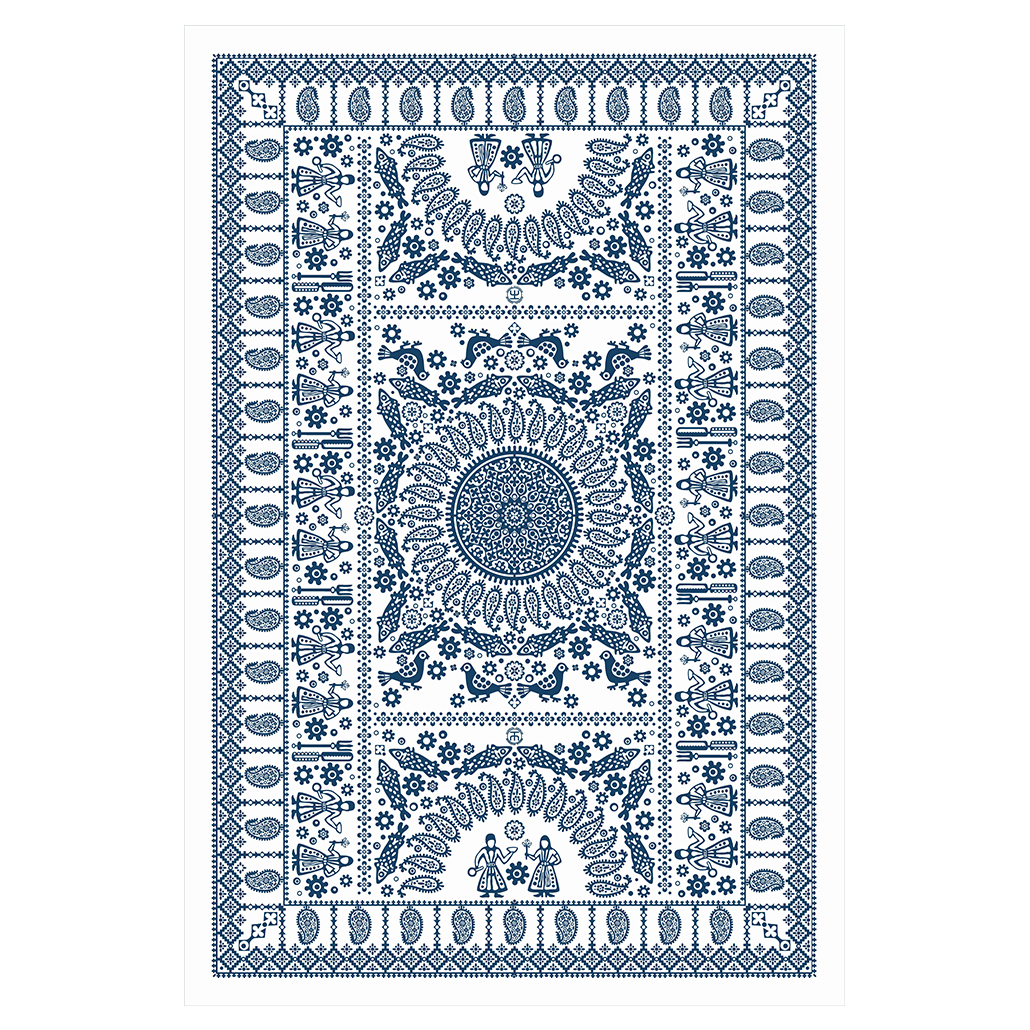 Georgian Blue Tablecloth